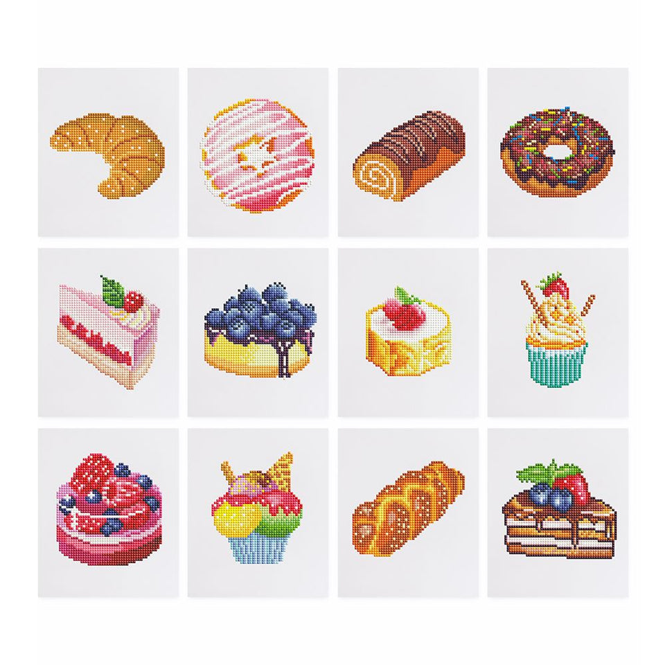 12 Mini Diamond Paintings | Gebakjes Set