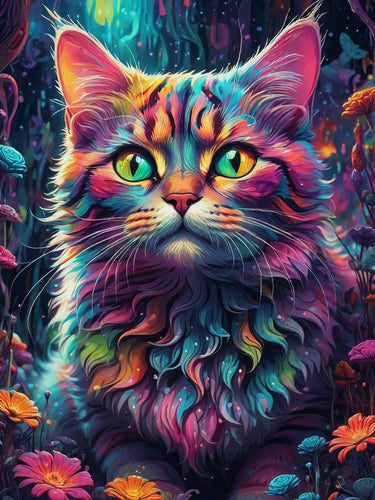 Magische kleurrijke kat